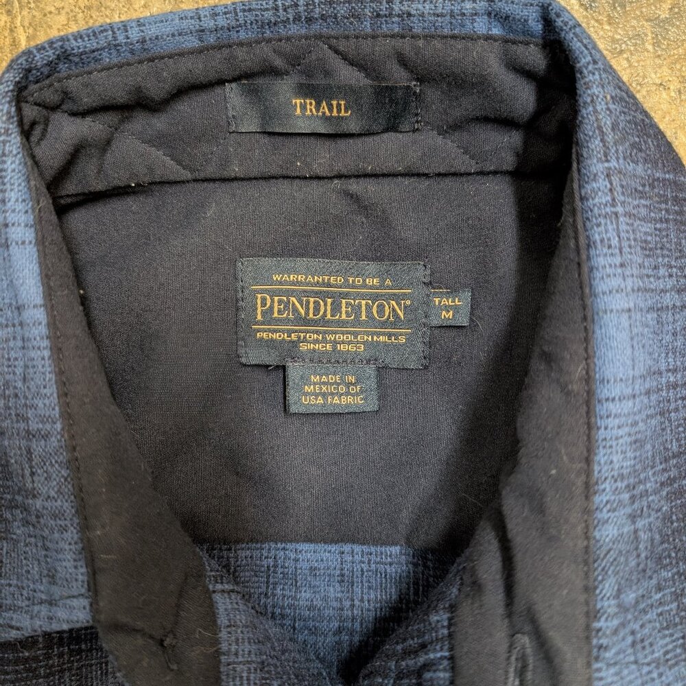Pendleton Trail Elbow Patch Wool Plaid Shirt Size… - image 3